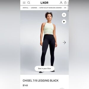 LNDR CHISEL 7/8 Legging Black Size S-M